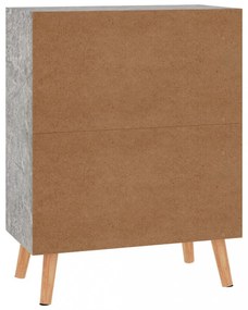 betonszürke szerelt fa tálalószekrény 60 x 30 x 72 cm
