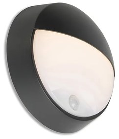 Kültéri fali lámpa fekete LED-del, mozgásérzékelővel IP54 - Hortus