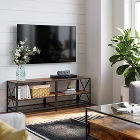 TV állvány, TV szekrény polcokkal 140 x 39 x 52 cm rusztikus barna
