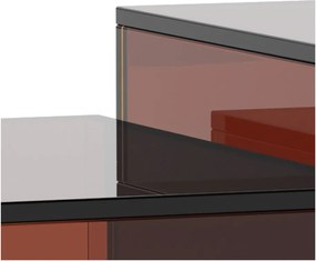 Barna üveg dohányzóasztal szett 2 db-os 50x50 cm Dice – Actona