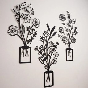Flowers fém fali dekoráció, 23×50 cm
