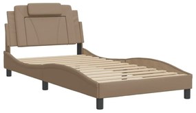 vidaXL cappuccino színű ágykeret Viana LED-ekkel matrac nélkül 100 x 200 cm