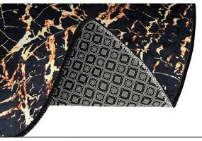 Gold Marble 2 db-os fekete ovális fürdőszobai kilépő szett - Foutastic