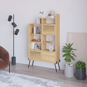 Natúr színű könyvespolc tölgyfa dekorral 95x170 cm Ecrin – Marckeric