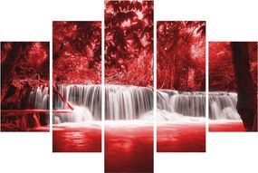Kép - Vízesés, piros (150x105 cm)