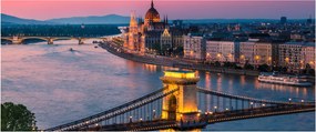 Kép - panoráma a városra, Budapest, Magyarország (120x50 cm)