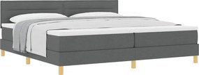 vidaXL Boxrugós ágy matracmal Sötétszürke 200 x 200 cm szövet
