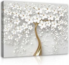 Vászonkép Absztrakt 3D Virágok Fa Nappali Hálószoba Nagy 100x70