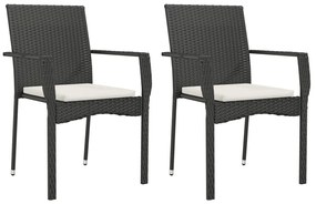 9 részes fekete polyrattan kerti étkezőgarnitúra párnákkal