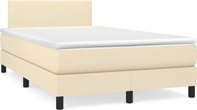 vidaXL krémszínű szövet rugós ágy matraccal 120 x 200 cm