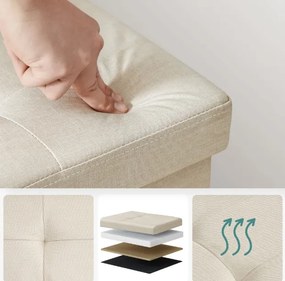 Taburette tárolóhellyel OTTOMAN 76x38 cm, krém
