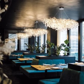 Paul Neuhaus 2031-55 - Csillár zsinóron ICICLE 15xG9/40W/230V 75x150 cm króm