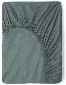 Zöld-szürke gumis pamut lepedő 160x200 cm – Good Morning