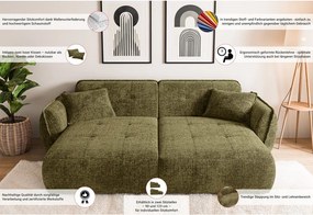 Zöld zsenília kanapé heverő résszel 252 cm Nelia Big – Ropez