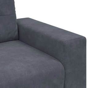 sötétszürke bársony loveseat kanapé 120 cm