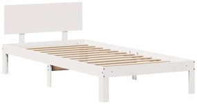 fehér tömör fenyőfa ágykeret fiókokkal 90 x 200 cm