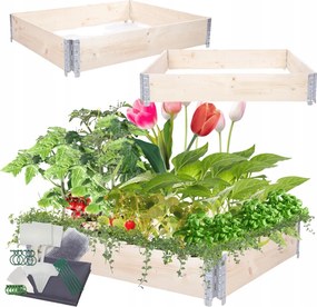 Magasított ágyás lépcsőzetes állítható fa zöldségtartó 20x120x100