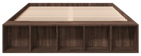 barna tölgyszínű szerelt fa ágykeret 150 x 200 cm