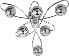 Dar Lighting modern mennyezeti lámpa lysandra füstös csiszolt króm darlys6450