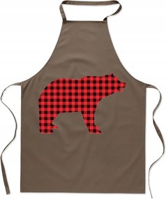 Karácsonyi Konyhai Kötény Kockás Medve