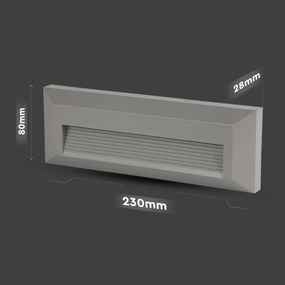 LED kültéri lépcsővilágítás LED/3W/230V IP65 3000K szürke