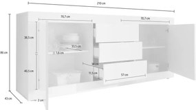 NERILA fehér komód