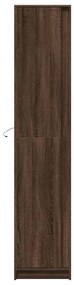 barna tölgy szerelt fa magasszekrény LED-ekkel 41,5x32,5x200 cm