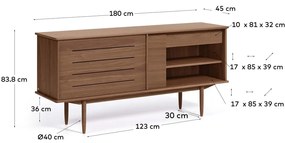 Carolin komód diófa dekorral - Kave Home