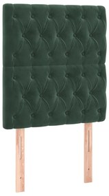 sötétzöld bársony LED-es fejtámla 80x7x118/128 cm