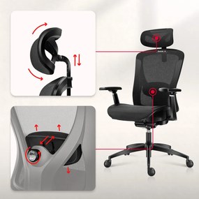 Gamer szék combat 7.3 fekete hálós