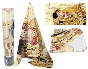 Törölköző 70x140cm, 35% pamut-65% polyester, Klimt:The Kiss, krém