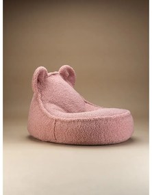 Rózsaszín buklé gyerek babzsákfotel Bear – Wigiwama