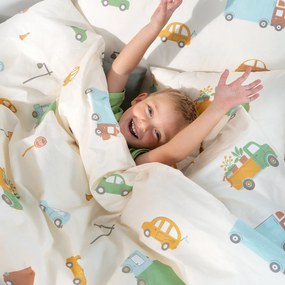 Goldea gyermek pamut ágyneműhuzat - az autók világa 140 x 200 és 70 x 90 cm