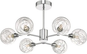 DAR LIGHTING TYK6450 TYKA Mennyezeti Csillár Csiszolt Króm, Átlátszó G9 IP20