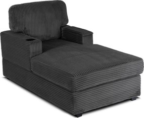 Pihenőfotel szürke színben, kordbársony kárpittal NEO