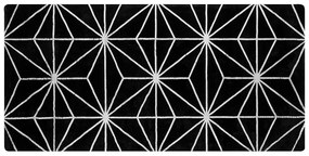 Fekete szőnyeg geometrikus mintával 80 x 150 cm SIBEL Beliani