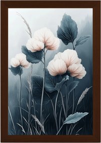 Poszter Keret Fa Természet Rét Virágok Növényzet Ombre 40x60