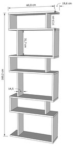 Fehér könyvespolc 60x160 cm Bates – Kalune Design