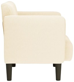 Krém kordbársony szövet kanapészék karfás szék 54 cm
