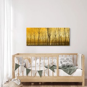 Egy erdő naplementekor képe (120x50 cm)