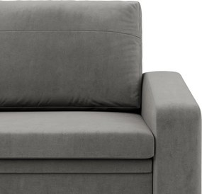 Vertico fekvőfotel, 90 cm széles, bársony, világosszürke