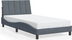vidaXL sötétszürke bársony ágykeret matrac nélkül Hanko 100x200 cm