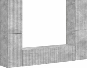 vidaXL TV szekrény garnitúra 6 pcs Beton Szürke Faanyag
