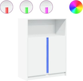 vidaXL fehér szerelt fa tálalószekrény LED-del 77 x 34 x 100 cm