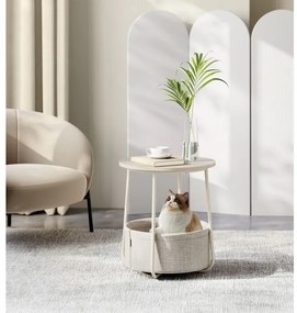 NOIRA kisasztal krémszín/fehér