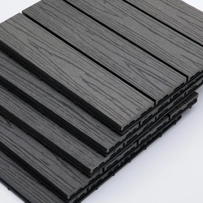 Outsunny Terasz Csempék - Egymásba Illeszthető 11 Darabos Készlet, Maximális Terület 1 m², Nagyon Könnyű Telepítés, Méretek 30 x 30 cm | Aosom