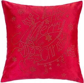 Karácsonyi párnahuzat 45x45 Carol piros flitteres Merry Christmas