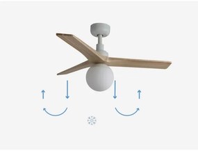 FARO 34281-11L - Mennyezeti ventilátor KLIM S 1xE27/15W/230V fenyő/fehér + távirányító