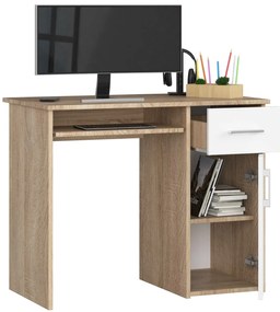 PC asztal Padma (szonoma tölgy + fehér). Akció -16%. 1068863