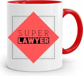 Piros Ügyvéd Bögre Szuper Lawyer Ajándék fényképes nyomtatással